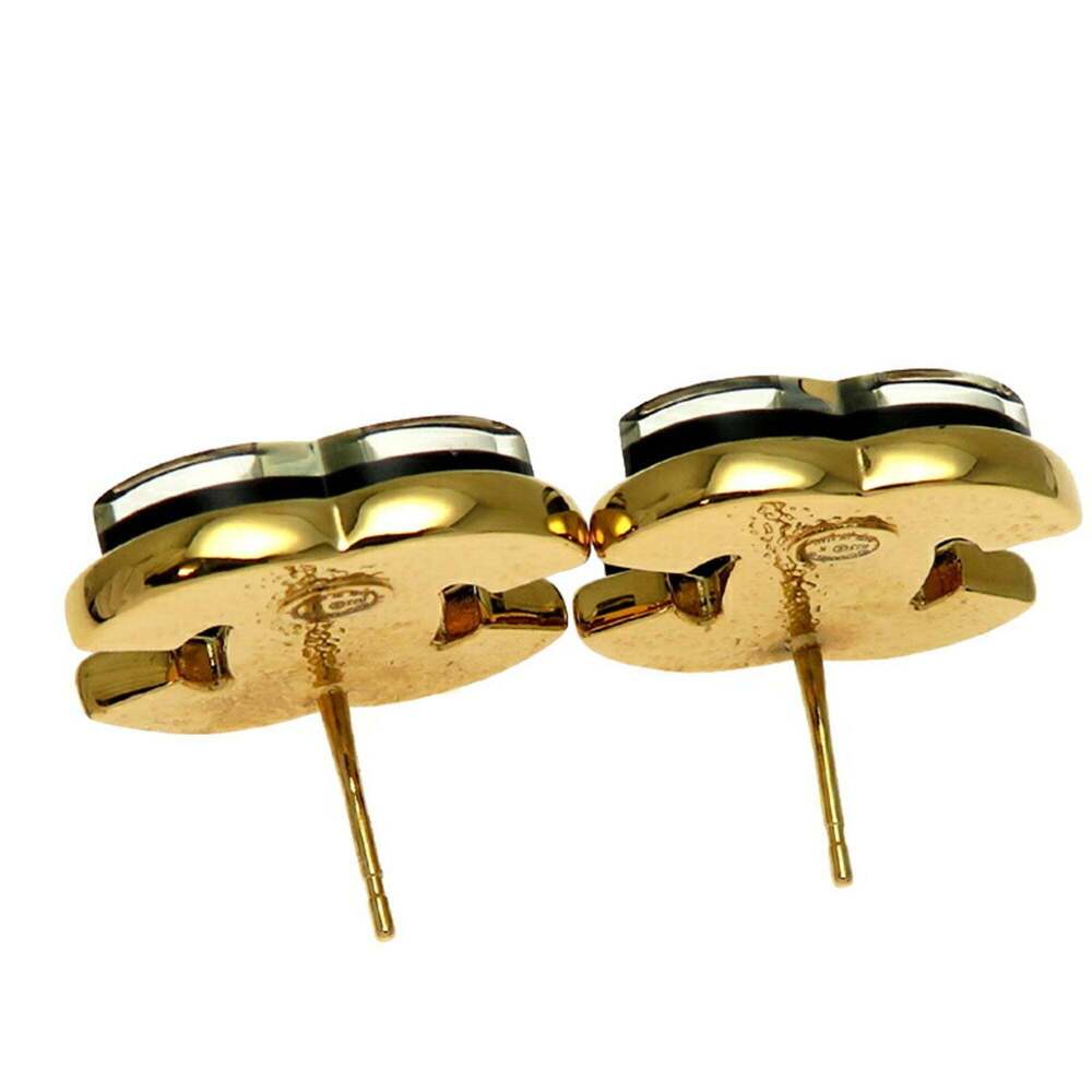 CHANEL Authentic Gold Logo Earrings - Picture 6 of 8